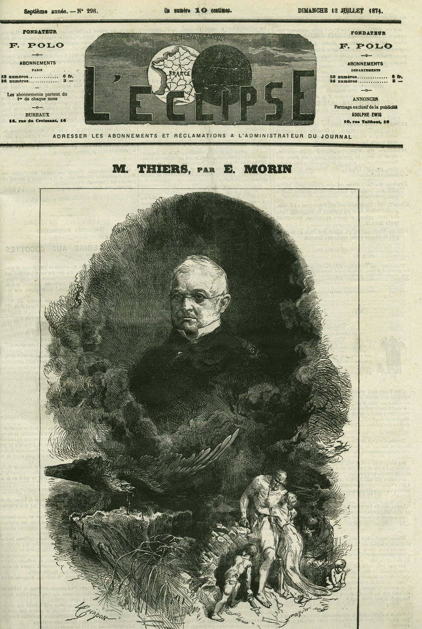 Ritratto di Adolphe Thiers (1797-1877), politico francese. Copertina in 