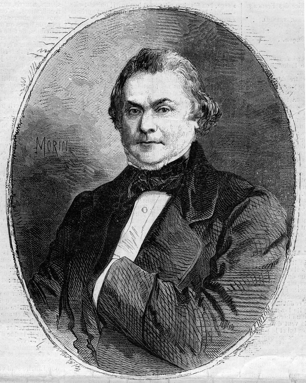 Ritratto di Claude Alphonse Delangle, magistrato e politico francese. Incisione di Morin in 