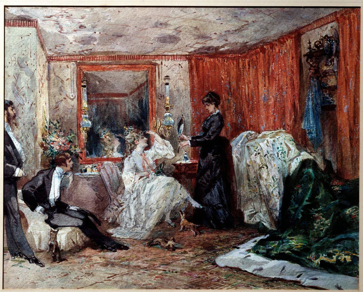 Comica teatrale Hortense Schneider nel suo camerino al Théâtre des Variétés da Edmond Morin
