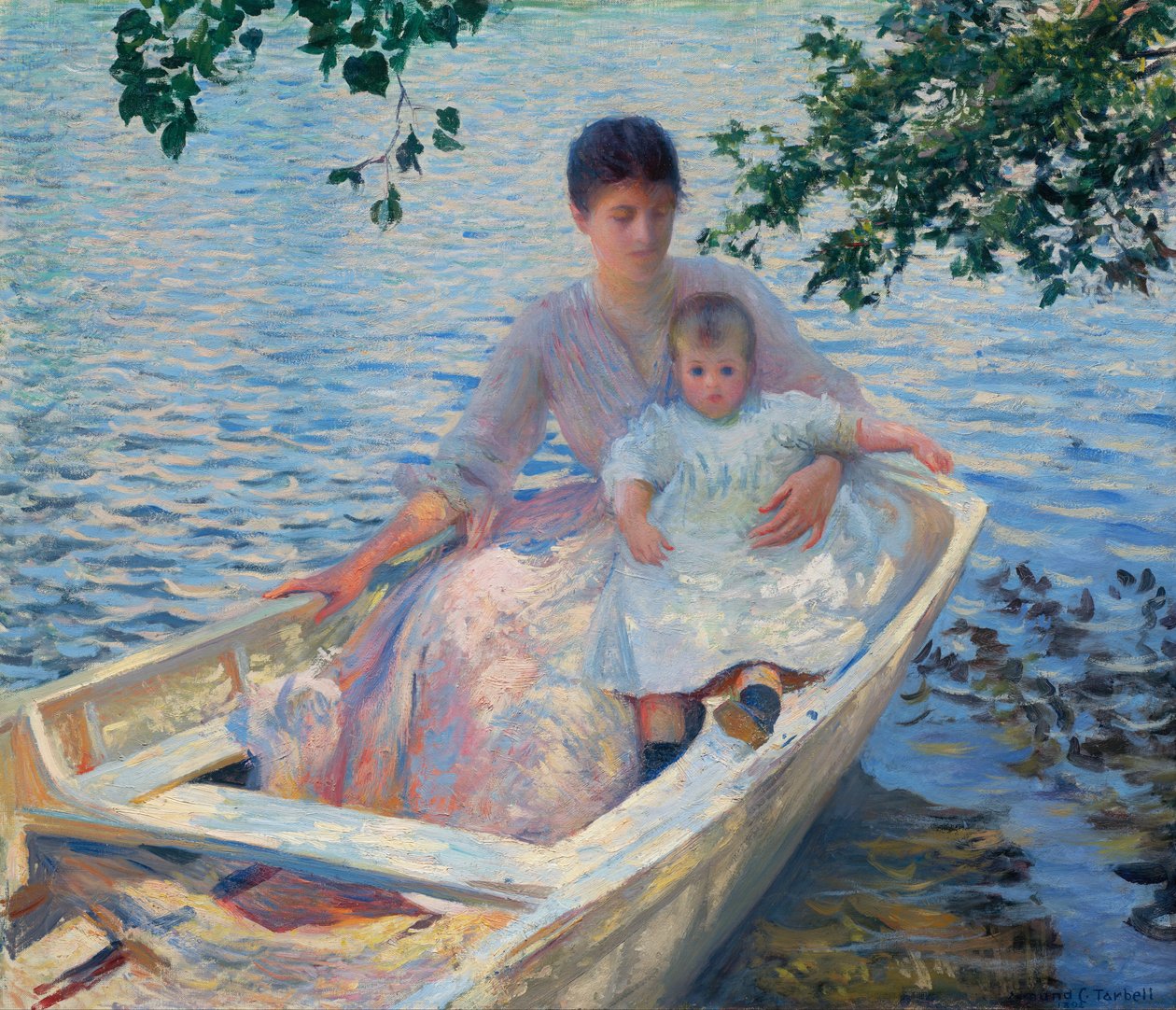 Madre e figlio in una barca da Edmund Charles Tarbell