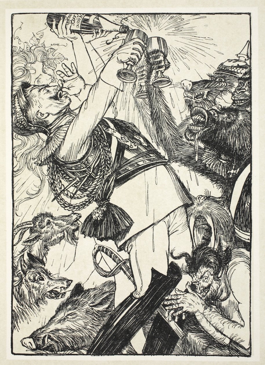 Il vino di Circe e il Comus prussiano, illustrazione da The Kaiser