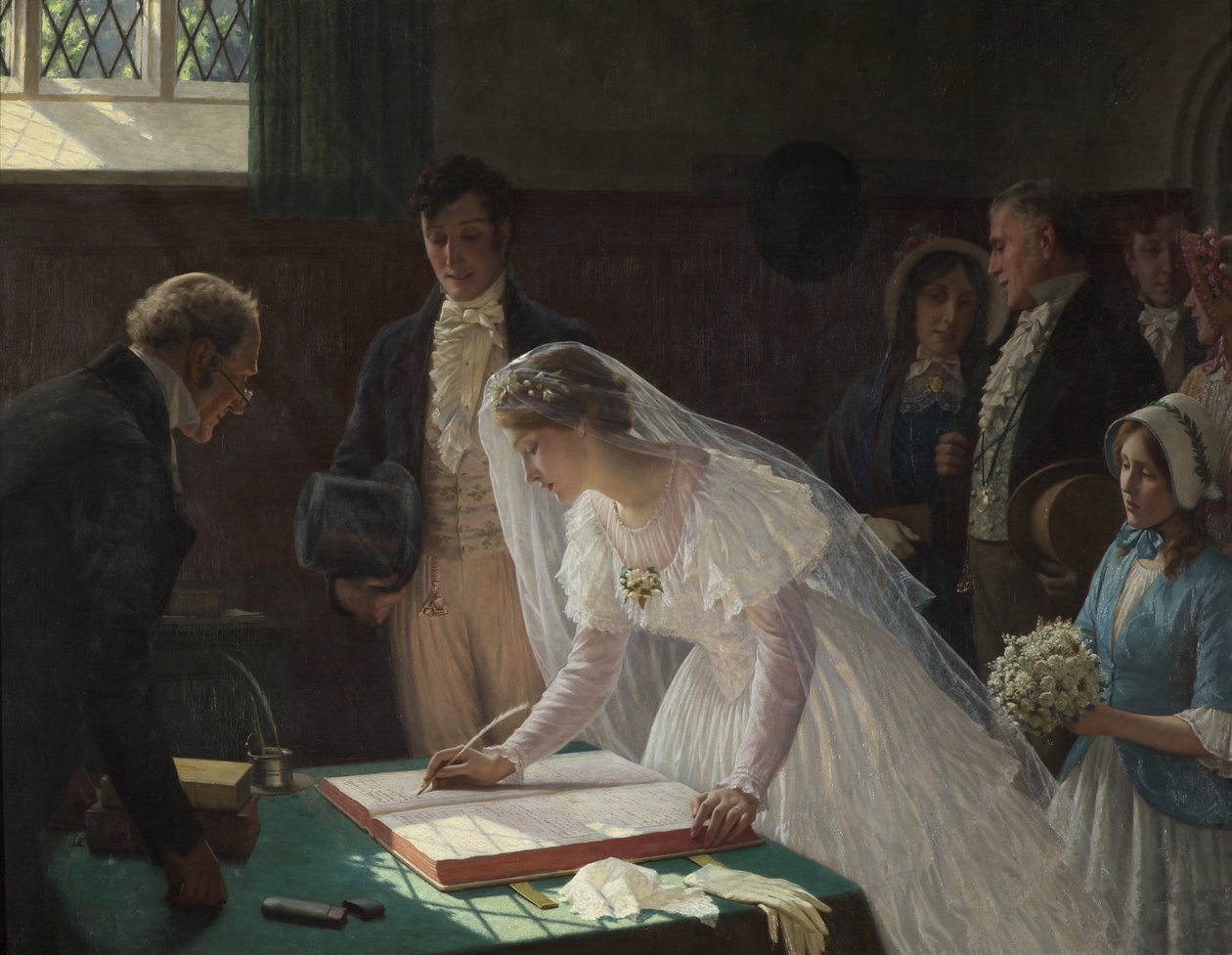 Firma del registro da Edmund Blair Leighton