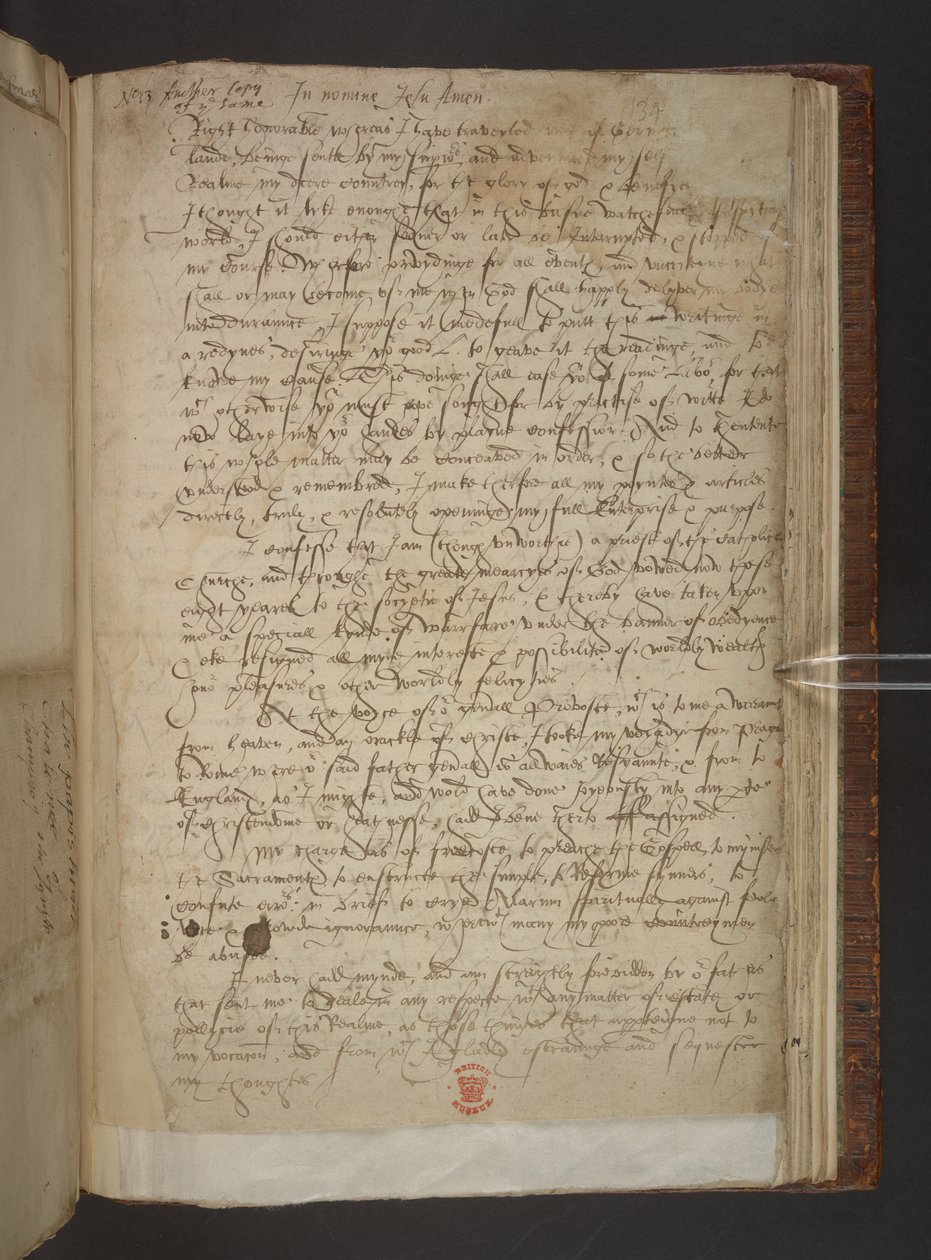 Edmund Campion, Al Consiglio Privato, Harley MS 422, fols 134r-135r da Edmund Campion