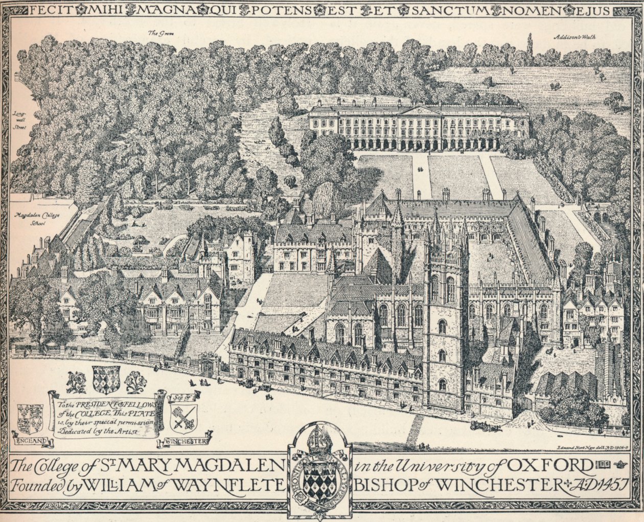 Magdalen College, Oxford, 1905 da Edmund Hort New