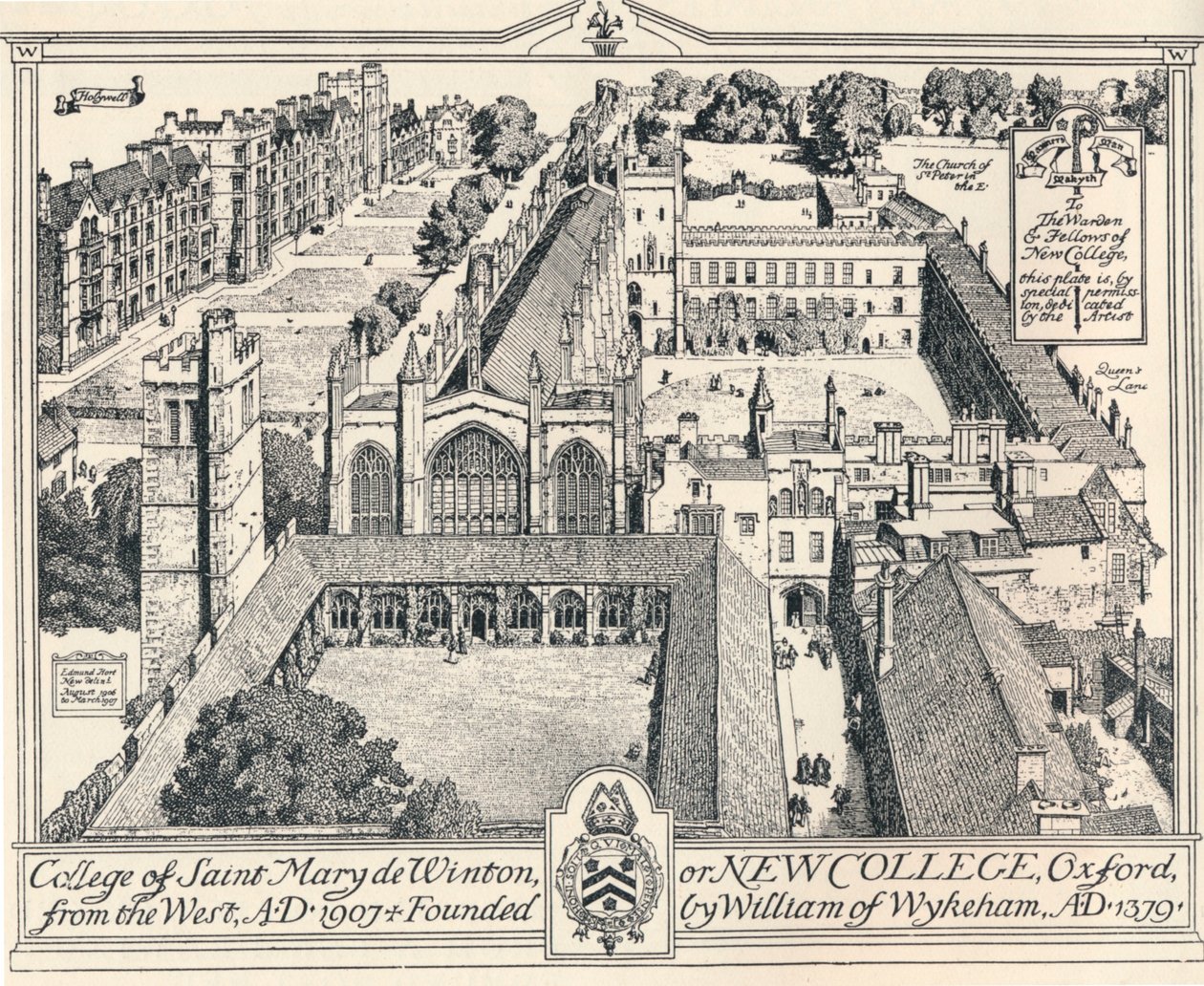 New College, Oxford, c1905 da Edmund Hort New