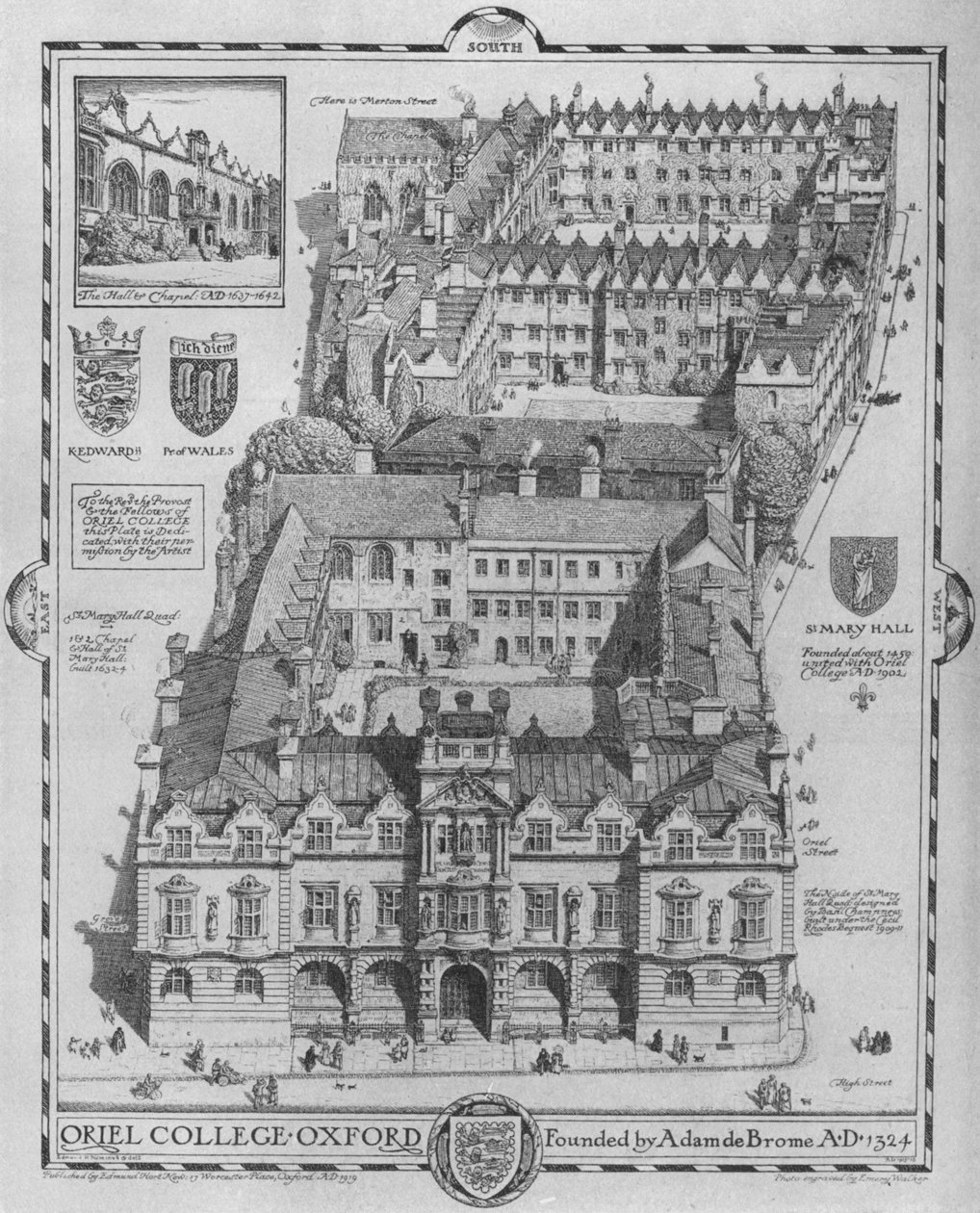 Oriel College, Oxford, 1919 da Edmund Hort New