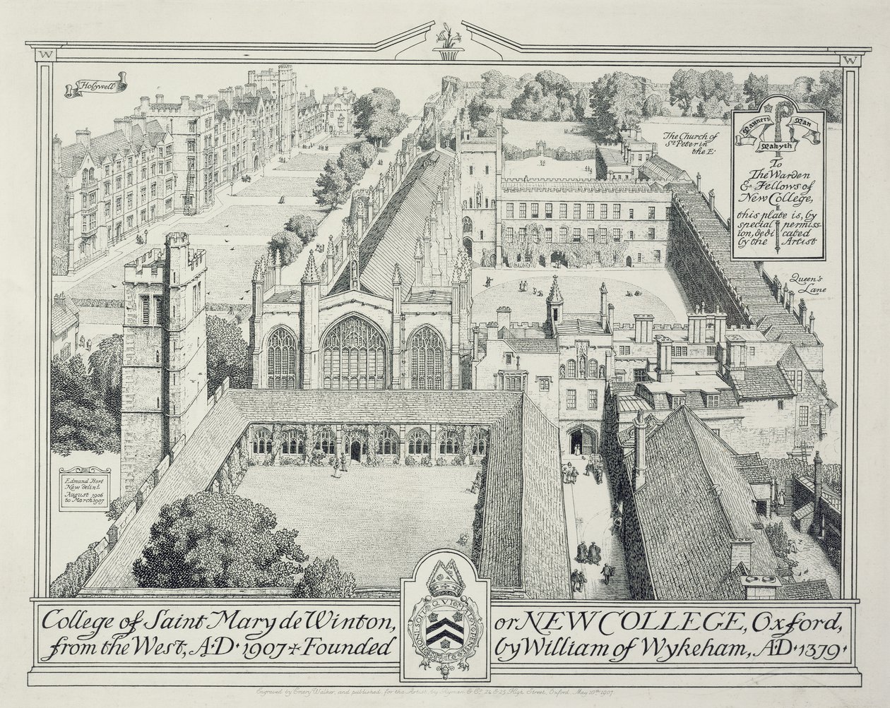 Il Collegio di Santa Maria de Winton o New College, 1928 da Edmund Hort New