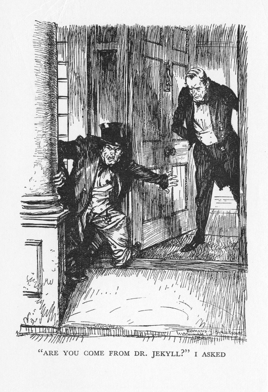 Scena da Lo strano caso del dottor Jekyll e del signor Hyde di Robert Louis Stevenson da Edmund Joseph Sullivan