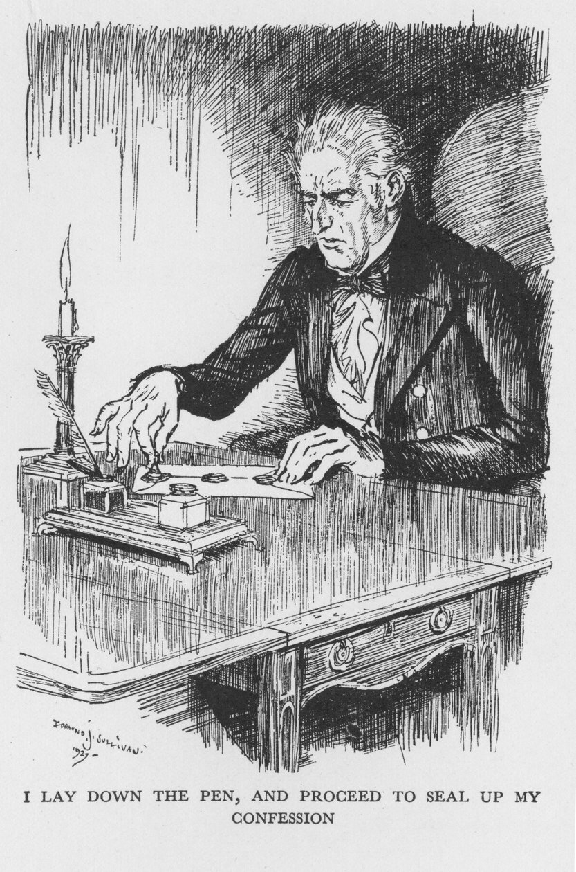 Scena da Lo strano caso del dottor Jekyll e del signor Hyde di Robert Louis Stevenson da Edmund Joseph Sullivan