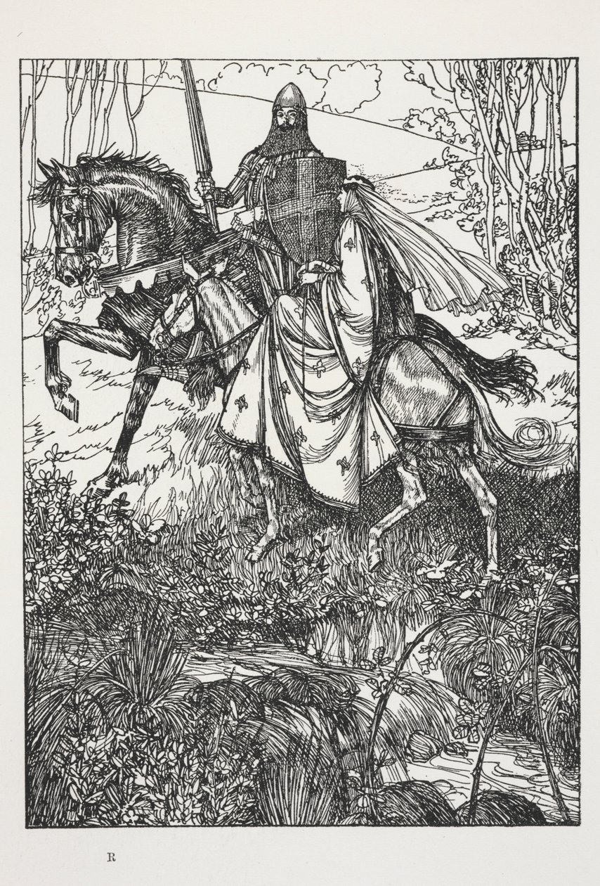 Sir Launcelot e la Regina Ginevra, illustrazione da 