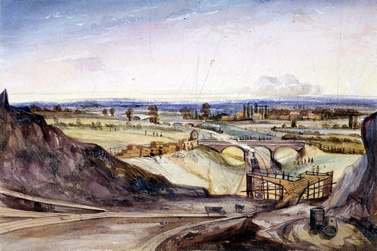Veduta generale di Hampstead, Londra, 1837 da Edmund Marks