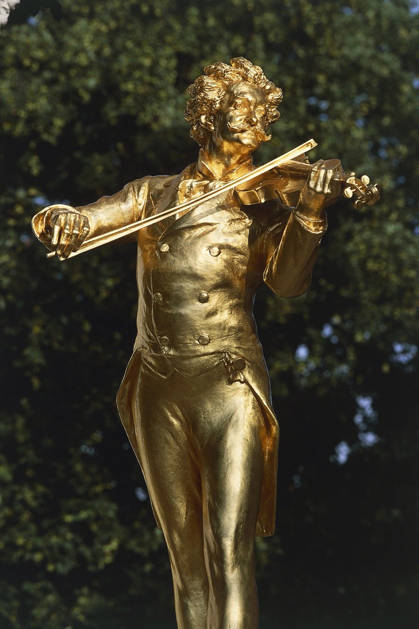 Statua di un musicista, Statua di Johann Strauss, Vienna, Austria da Edmund Ritter von Hellmer