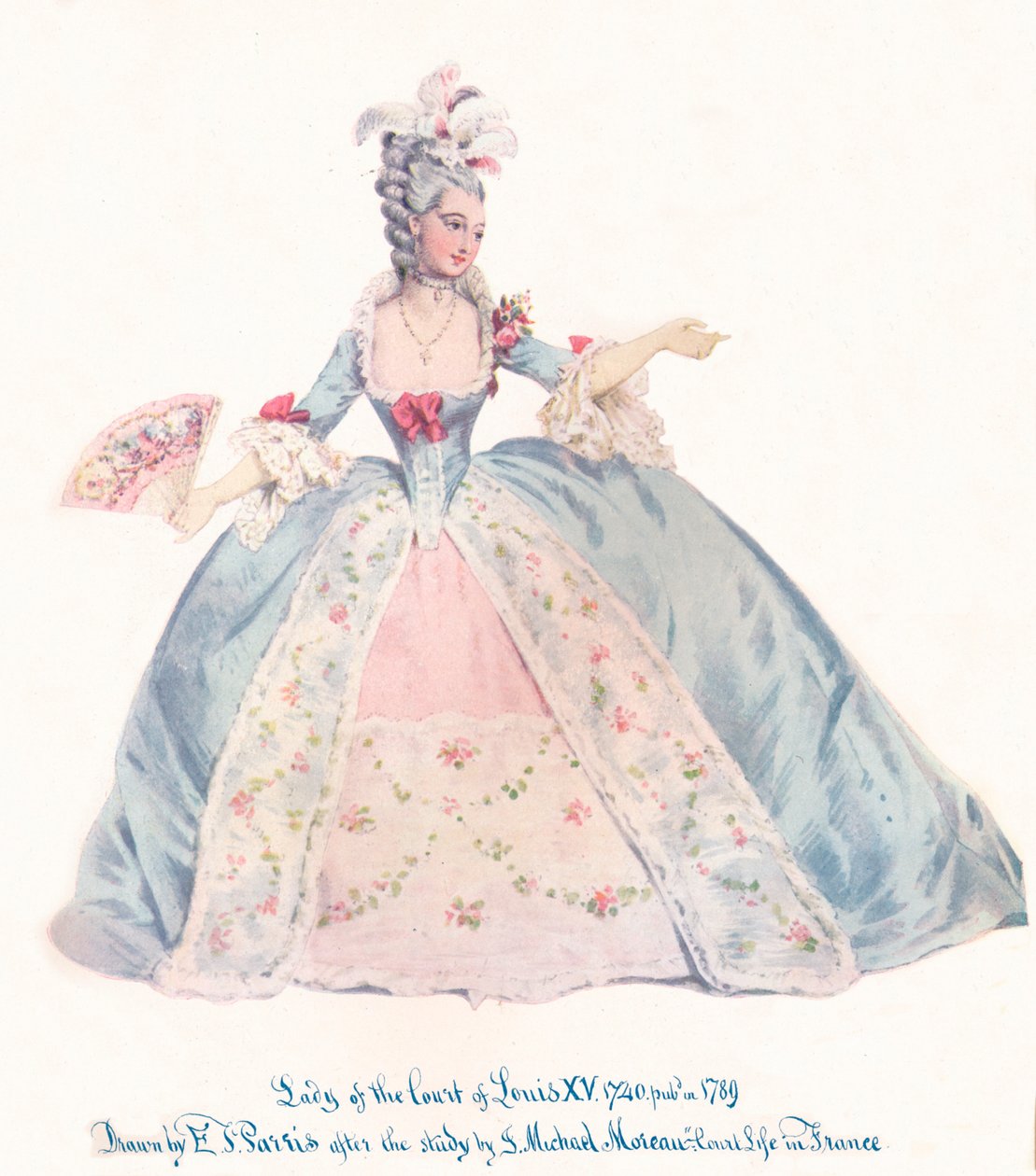 Dama della corte di Luigi XV, XIX secolo da Edmund Thomas Parris