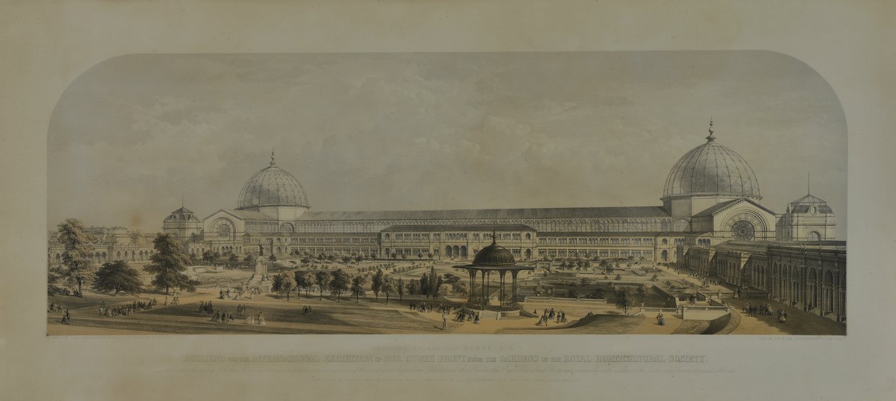 Esposizione Internazionale del 1862, Fronte Nord dai Giardini della Royal Horticultural Society, 1862 da Edmund Walker