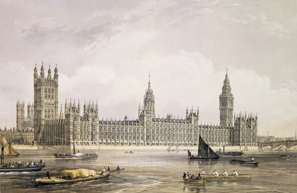 Le nuove case del Parlamento, inciso da Thomas Picken, 1852 da Edmund Walker