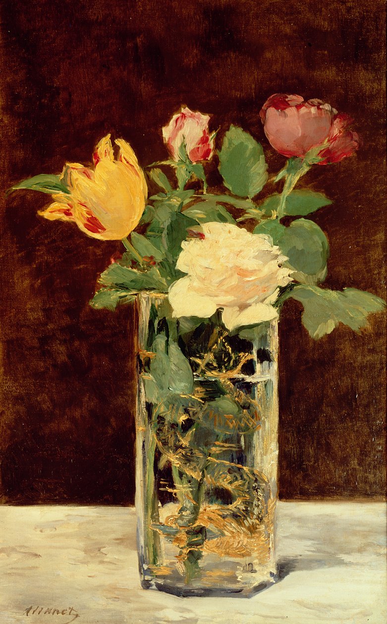 Rose e tulipani in un vaso, 1883 da Édouard Manet
