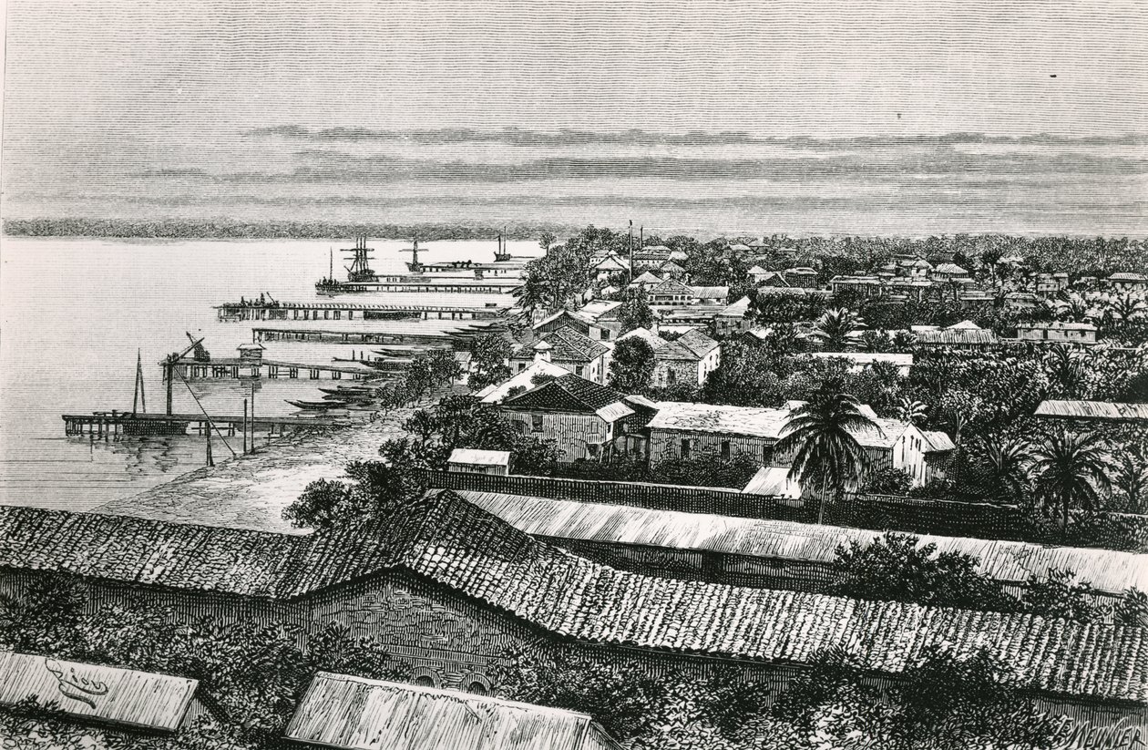 Quartiere europeo a Lagos, Nigeria, 1887 da Edouard Riou