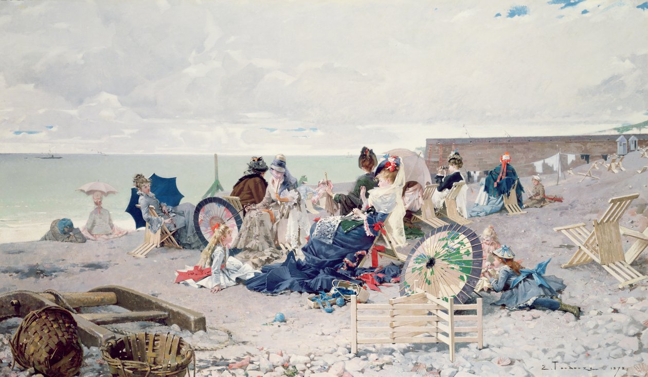 Spiaggia a Yport, 1878 da Edouard Toudouze