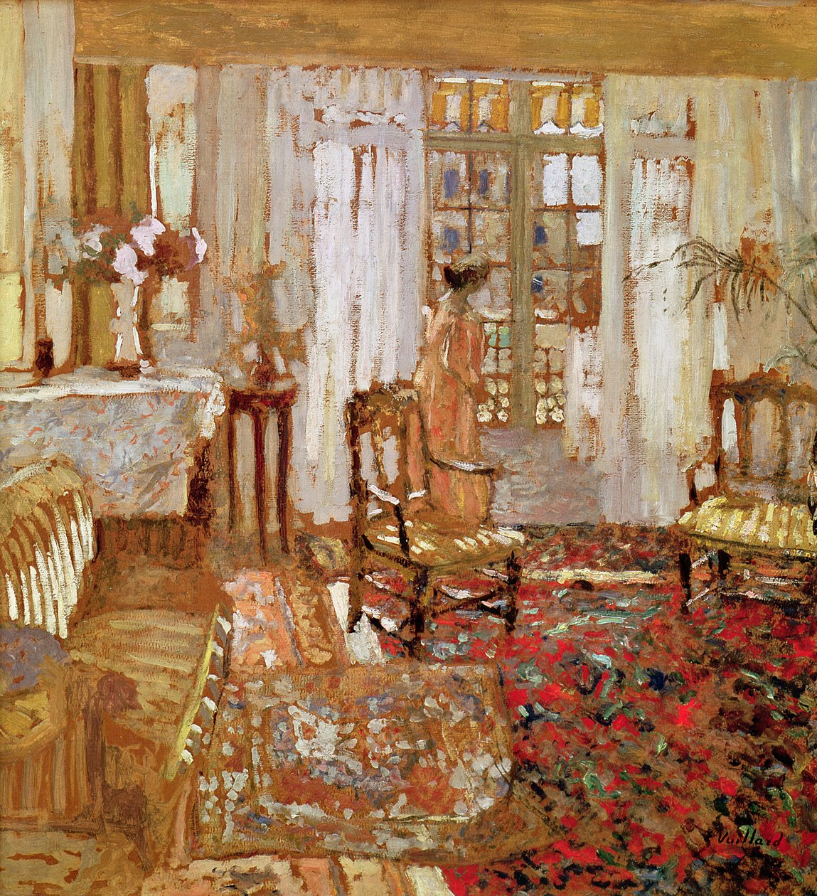 Interno con una donna in giallo davanti a una finestra da Edouard Vuillard