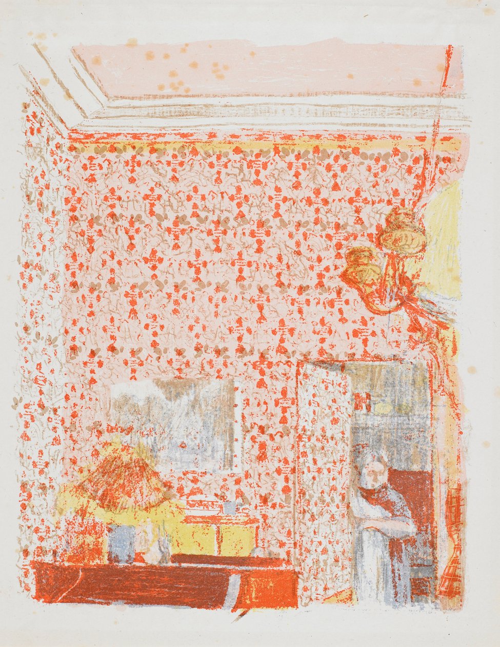 Interno con tende rosa I da Edouard Vuillard