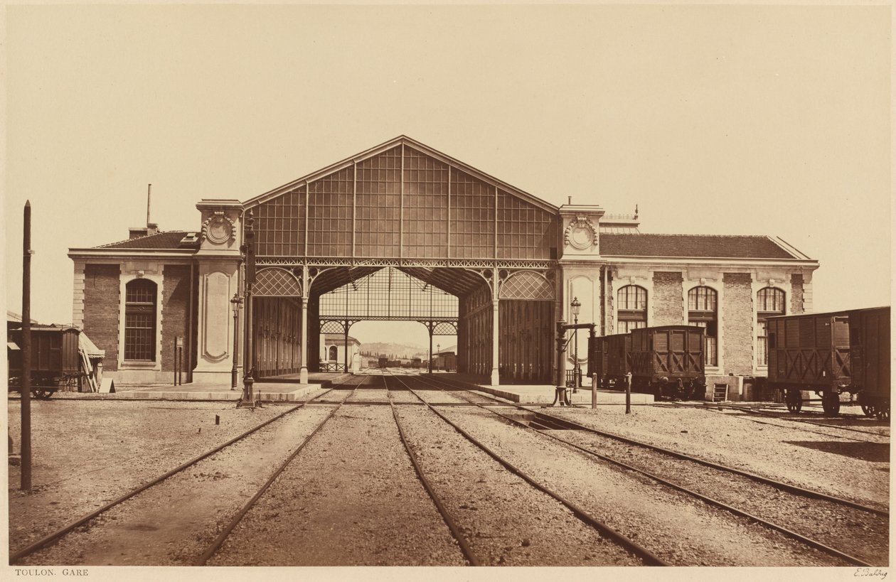 Tolone, Gare (stazione ferroviaria di Tolone), 1861 o più tardi (foto) da Edouard Denis Baldus