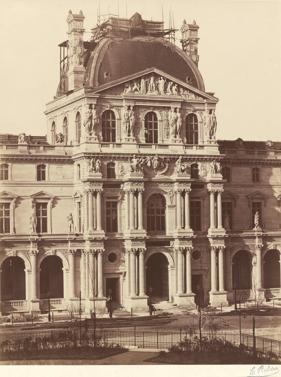 Veduta del Louvre, 1855-1857 (foto) da Edouard Denis Baldus