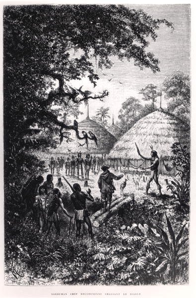 Capo Yagouman Rougouyenne che caccia il diavolo, illustrazione da 