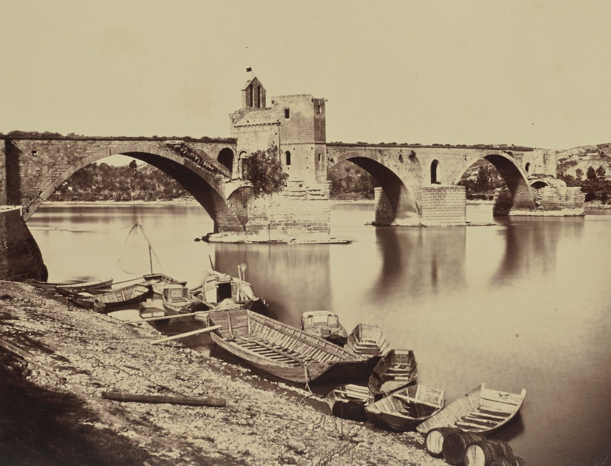 Avignone. Pont Saint-Bénézet da Édouard Baldus