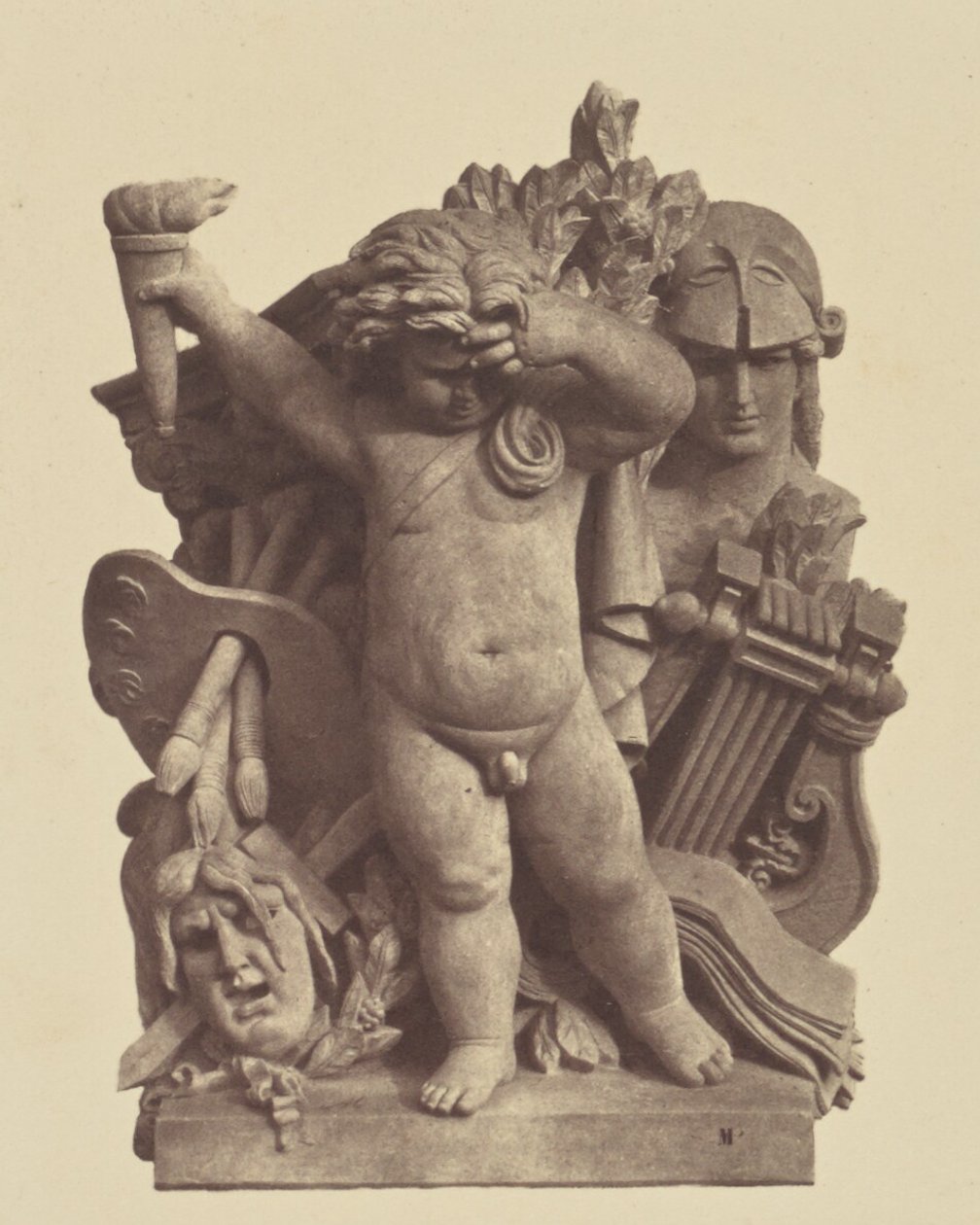 ["Les Beaux-arts", scultura di Nicolas Guillemin, decorazione del Louvre, Parigi]. da Édouard Baldus