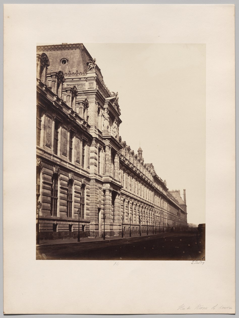 Louvre, facciata di rue de Rivoli, Parigi da Édouard Baldus