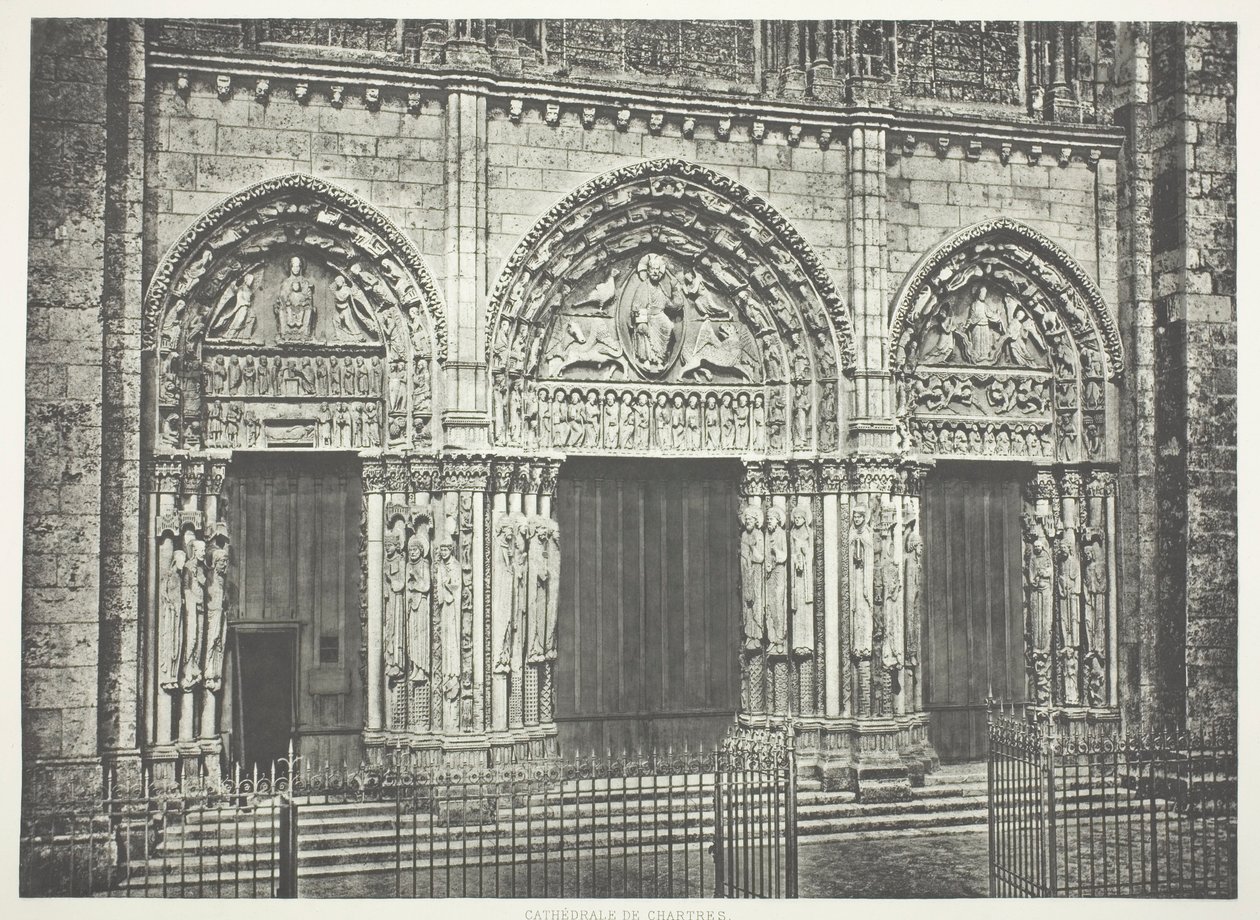 Portale principale della Cattedrale di Chartres da Édouard Baldus