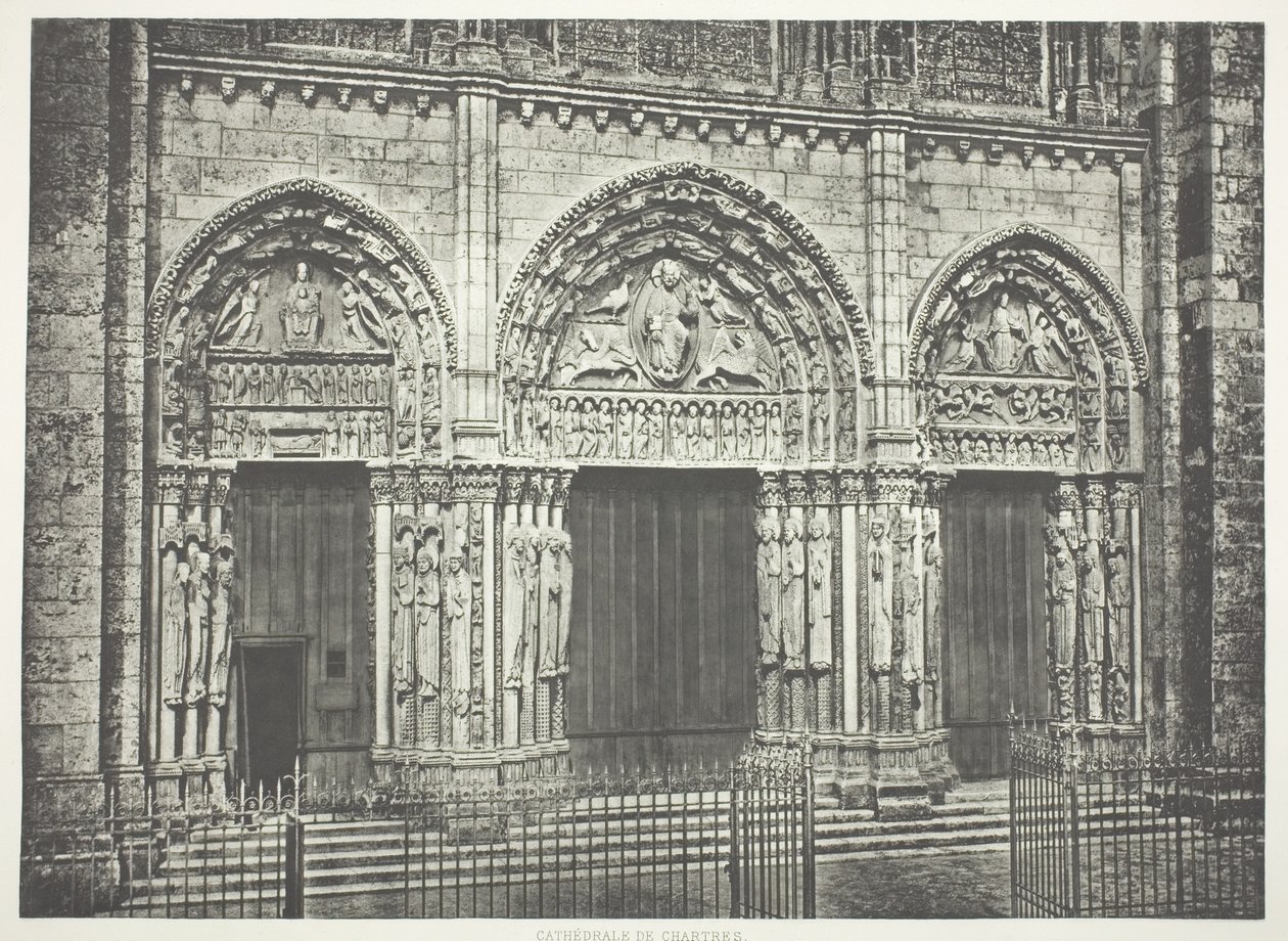 Portale principale della Cattedrale di Chartres da Edouard Denis Baldus