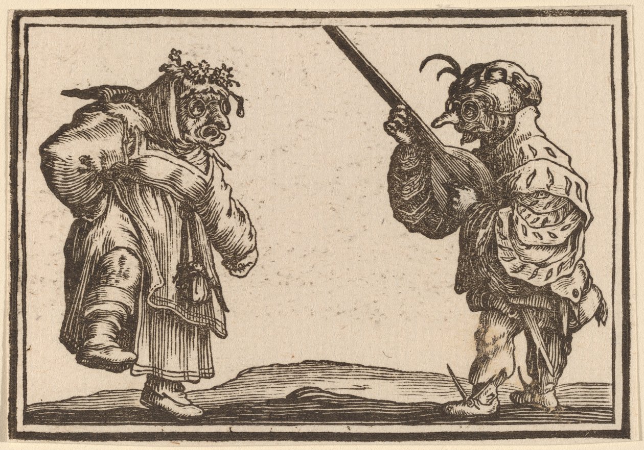 Ballerini con liuto da Edouard Eckman after Jacques Callot