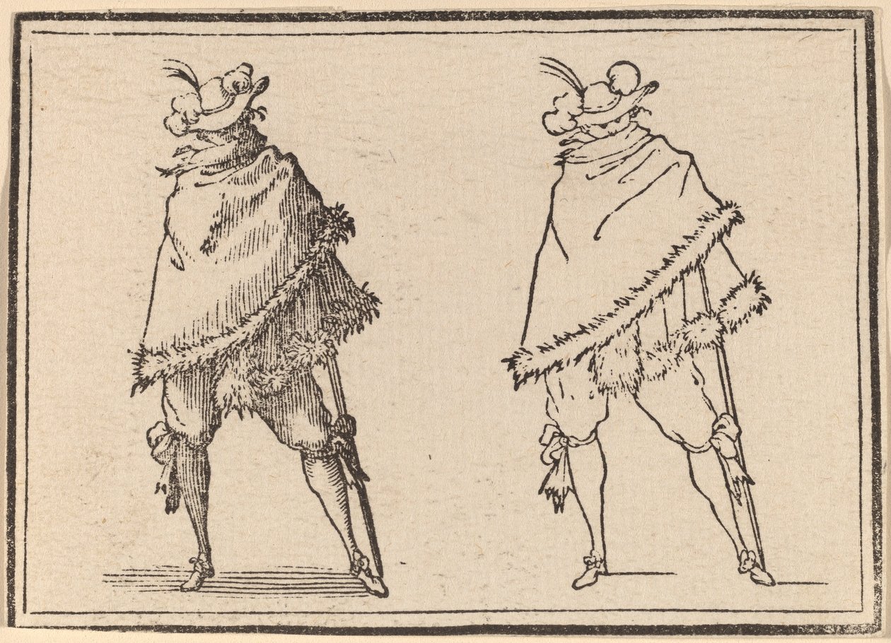 Gentiluomo Avvolto nel suo Mantello da Edouard Eckman after Jacques Callot