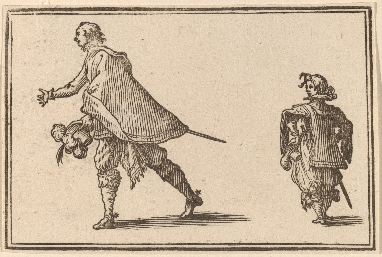 Gentiluomo e il suo paggio da Edouard Eckman after Jacques Callot