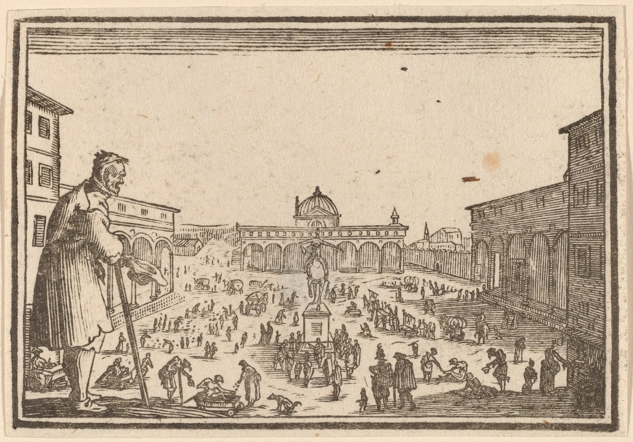 Piazza SS. Annunziata, Firenze da Edouard Eckman after Jacques Callot