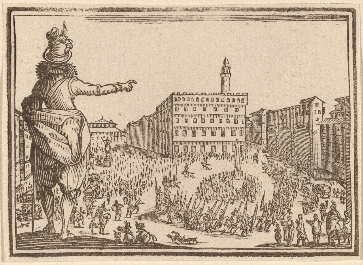 Piazza della Signoria, Firenze da Edouard Eckman after Jacques Callot