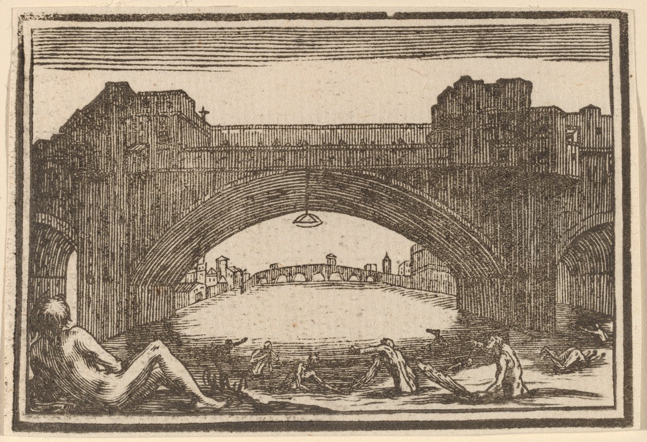 Ponte Vecchio, Firenze da Edouard Eckman after Jacques Callot