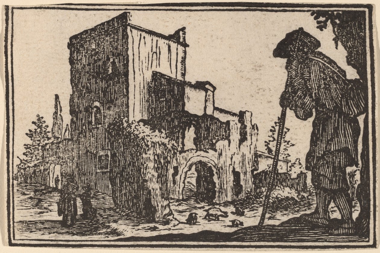 Pastore e Rovine da Edouard Eckman after Jacques Callot