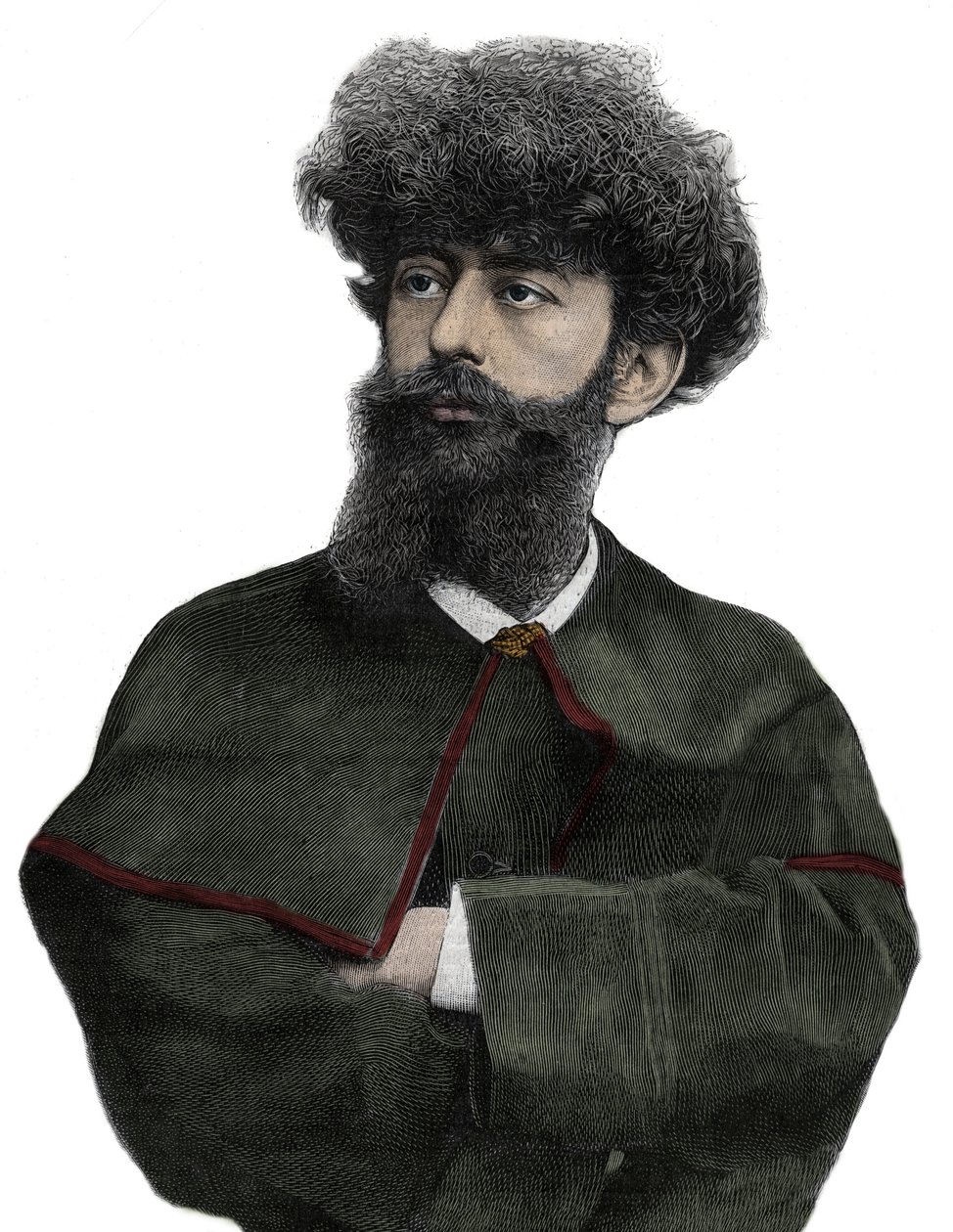 Il Sar Merodack Josephin Peladan, pseudonimo di Josephin Peladan (1858-1918) scrittore e occultista francese - Incisione di Navellier in 