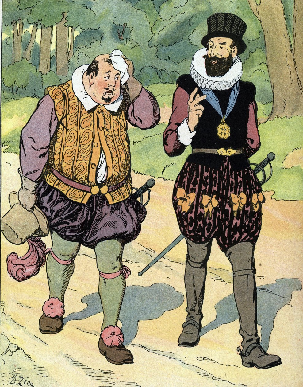 Re Enrico IV (1553-1610) e Carlo II Duca di Mayenne (1554-1611) Illustrazione di Edouard Zier in 