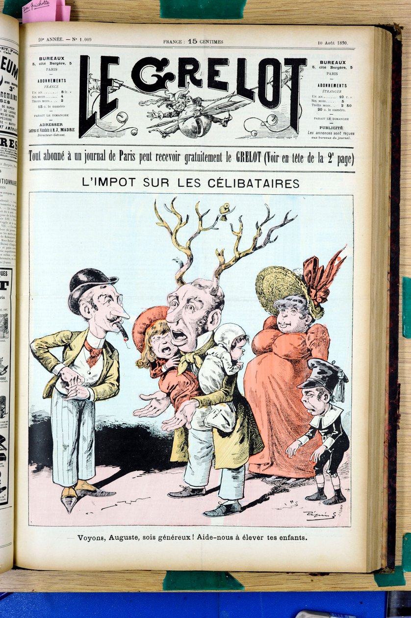 Copertina di "Il Grelot", numero 1009, Satirico a Colori da Edouard Guillaumin Pepin