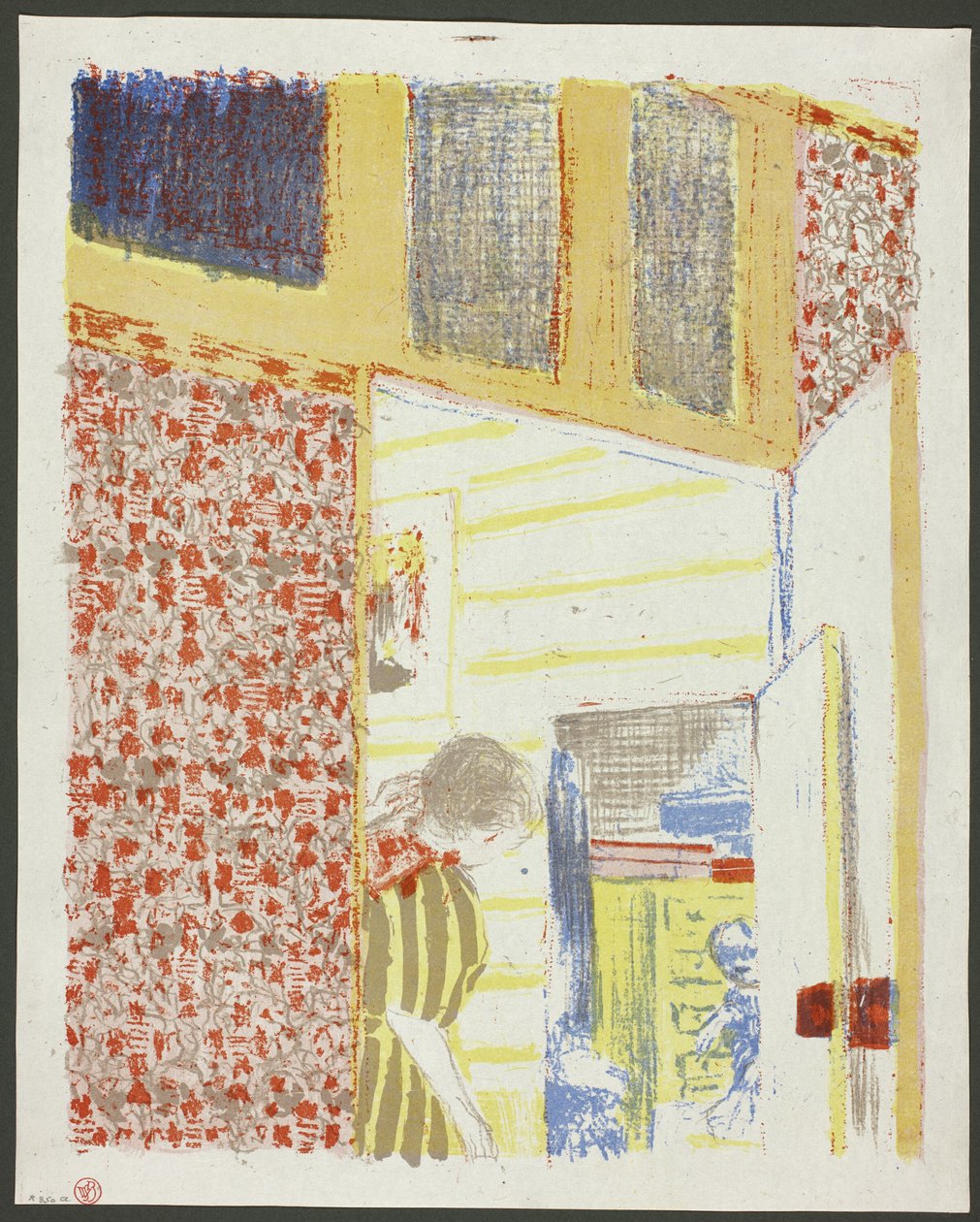 Interno con carta da parati rosa III, tavola sette da Paesaggi e interni da Édouard Jean Vuillard