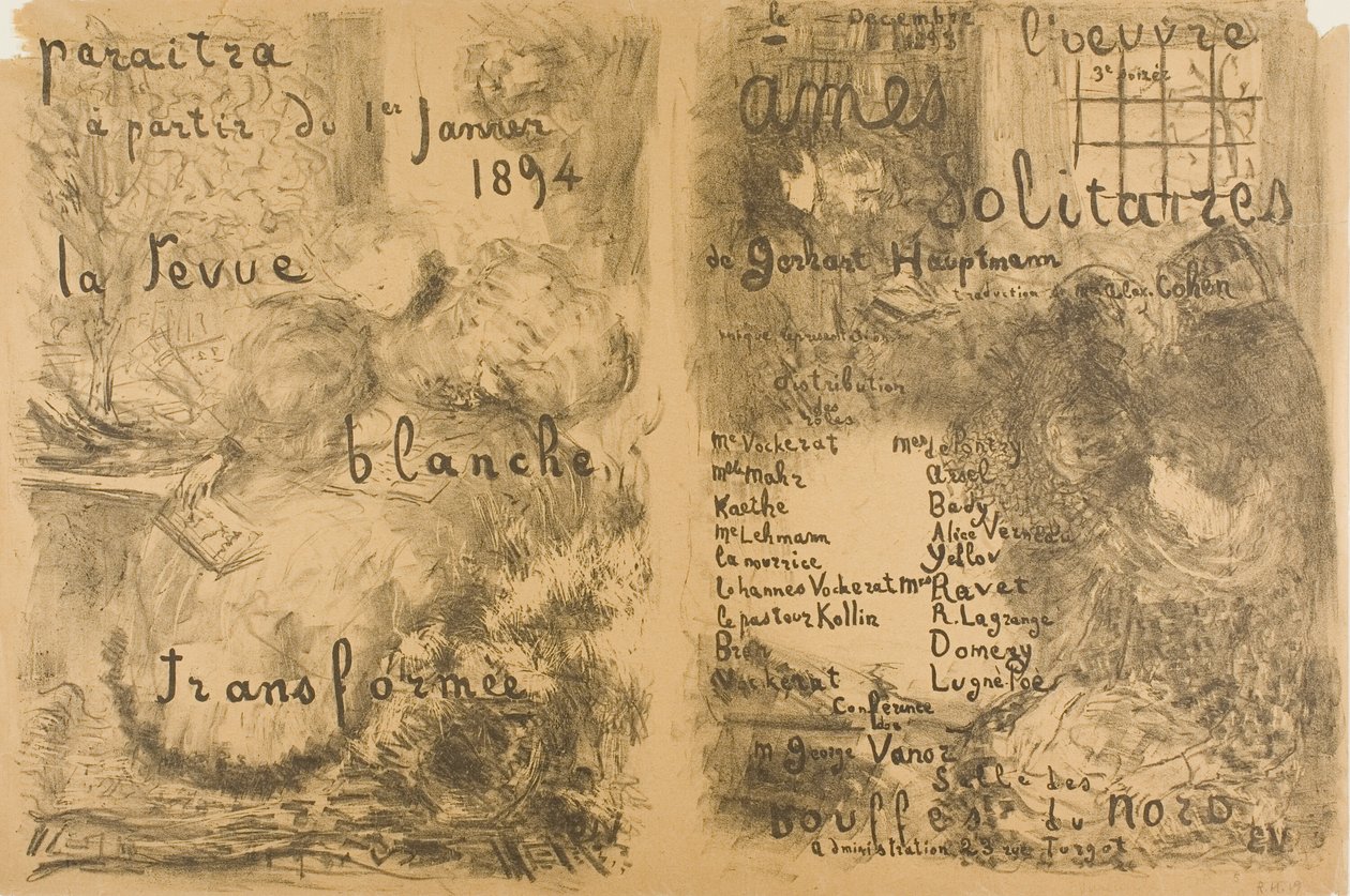 "La Revue Blanche" Anime trasformate e solitarie da Édouard Jean Vuillard