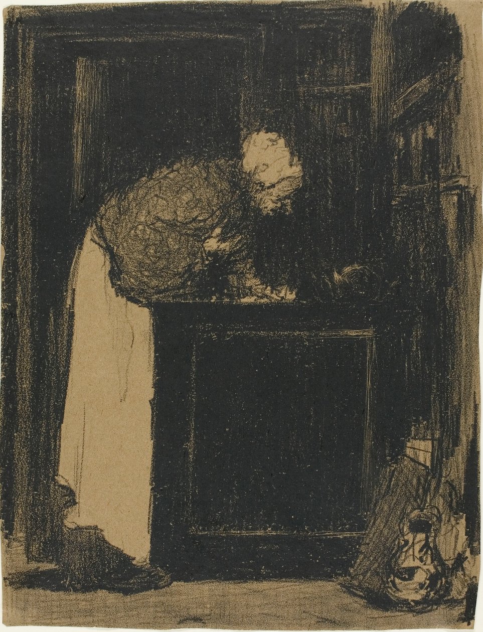 Donna anziana ai fornelli da Édouard Jean Vuillard