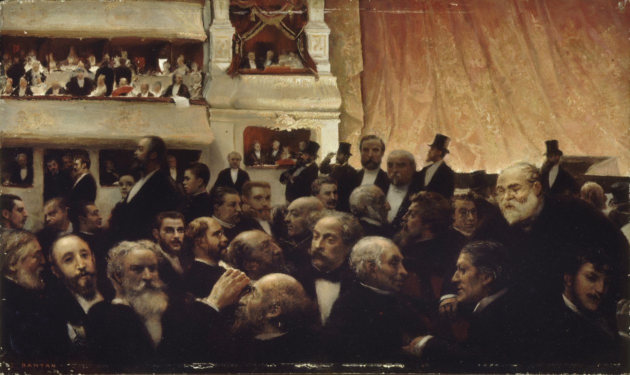 Intervallo di una prima alla Comédie-Française da Edouard Joseph Dantan