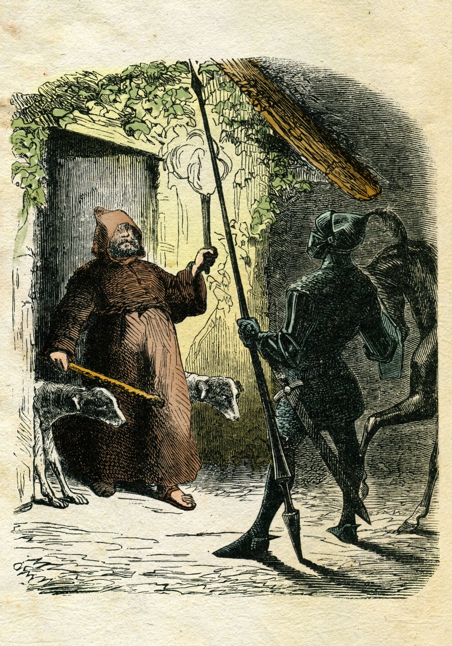 Illustrazione di Edward Frère (1797-1874) e Theodore Lix (1830-1897) per “Ivanhoe” di Walter Scott (1771-1832), scrittore scozzese: il Cavaliere Nero accetta l