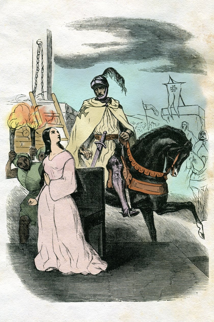 Illustrazione per Ivanhoe (acquaforte) da Edouard & Lix Theodore (1830-1897) Frere