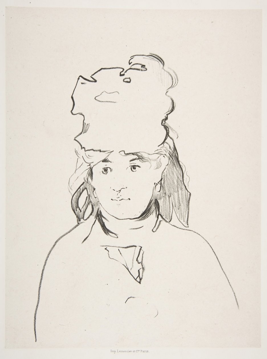Berthe Morisot in silhouette, 1872-74, pubblicato 1884 da Édouard Manet