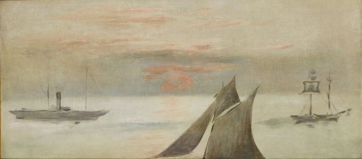 Barche in Mare, Tramonto da Édouard Manet